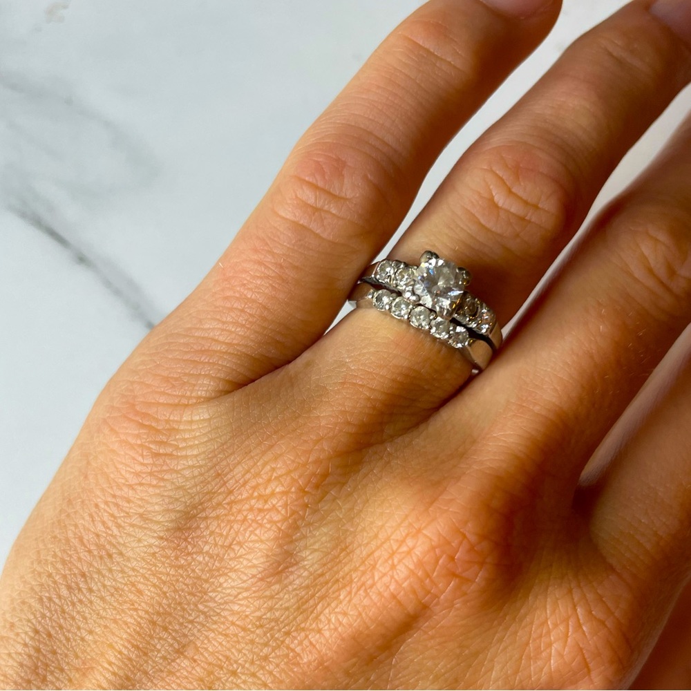 White Gold Princes Cut Wedding Ring